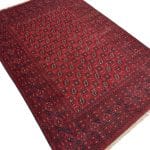 280cm x 192cm Hand-Knotted Red Afghan Wool Akche Rug - Image 3