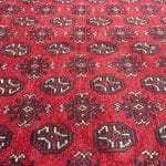 280cm x 192cm Hand-Knotted Red Afghan Wool Akche Rug - Image 4