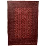 288 x 190cm Hand-Knotted Red Afghan Wool Akche Rug