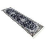 300 x 80cm Midnight Blue Nain Floral Medallion Hallway Runner - Image 2
