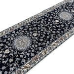 300 x 80cm Midnight Blue Nain Floral Medallion Hallway Runner - Image 4