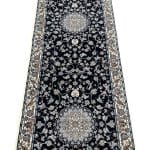 300 x 80cm Midnight Blue Nain Floral Medallion Hallway Runner - Image 5