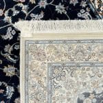 300 x 80cm Midnight Blue Nain Floral Medallion Hallway Runner - Image 7