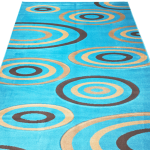 220cm x 160cm Turkish Blue Modern Machine Made Rug - Image 2