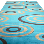 220cm x 160cm Turkish Blue Modern Machine Made Rug - Image 3