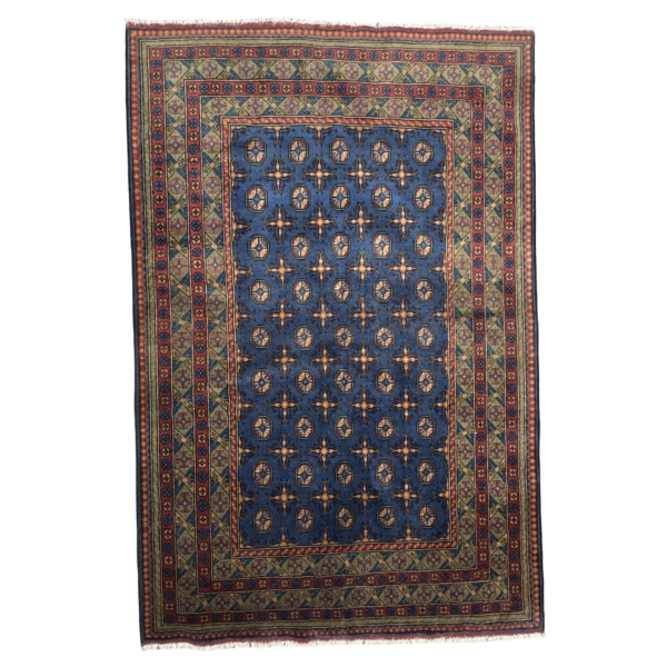253cm x 166cm Hand-Knotted Color Afghan Akche – Wool Rug