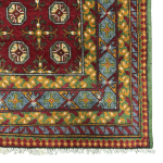 216cm x 147cm Hand-Knotted Color Afghan Akche – Wool Rug - Image 5