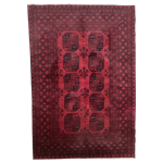 246cm x 170cm Hand-Knotted Red Afghan Akche – Wool Rug