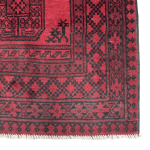 200cm x 100cm Hand-Knotted Red Afghan Akche – Wool Rug - Image 5