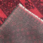200cm x 100cm Hand-Knotted Red Afghan Akche – Wool Rug - Image 6
