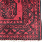 195cm x 97cm Hand-Knotted Red Afghan Akche – Wool Rug - Image 5