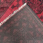 195cm x 97cm Hand-Knotted Red Afghan Akche – Wool Rug - Image 6