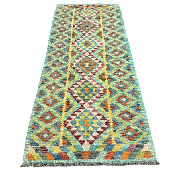 235cm x 102cm Hand-Woven Afghan Kilim Runner Rug