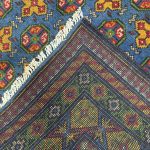192cm x 148cm Hand-Knotted Color Afghan Akche – Wool Rug - Image 6
