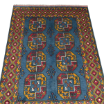 201cm x 150cm Hand-Knotted Color Afghan Akche – Wool Rug - Image 3