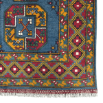 201cm x 150cm Hand-Knotted Color Afghan Akche – Wool Rug - Image 5