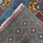 201cm x 150cm Hand-Knotted Color Afghan Akche – Wool Rug - Image 6