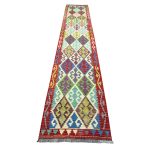 395cm x 85cm Hand-Woven Afghan Kilim – Runner Rug
