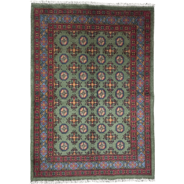 170cm x 121cm Hand-Knotted Color Afghan Akche – Wool Rug