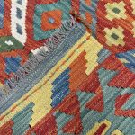 198cm x 91cm Hand-Woven Afghan Kilim – Runner Rug - Image 5
