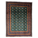 192cm x 145cm Hand-Knotted Color Afghan Akche – Wool Rug
