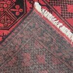 198cm x 100cm Hand-Knotted Red Afghan Akche – Wool Rug - Image 6