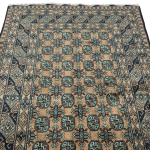 194cm x 149cm Hand-Knotted Green Bokhara Afghan Akche – Wool Rug - Image 2