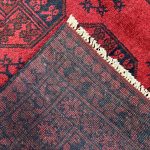 191cm x 150cm Hand-Knotted Red Afghan Akche – Wool Rug - Image 5