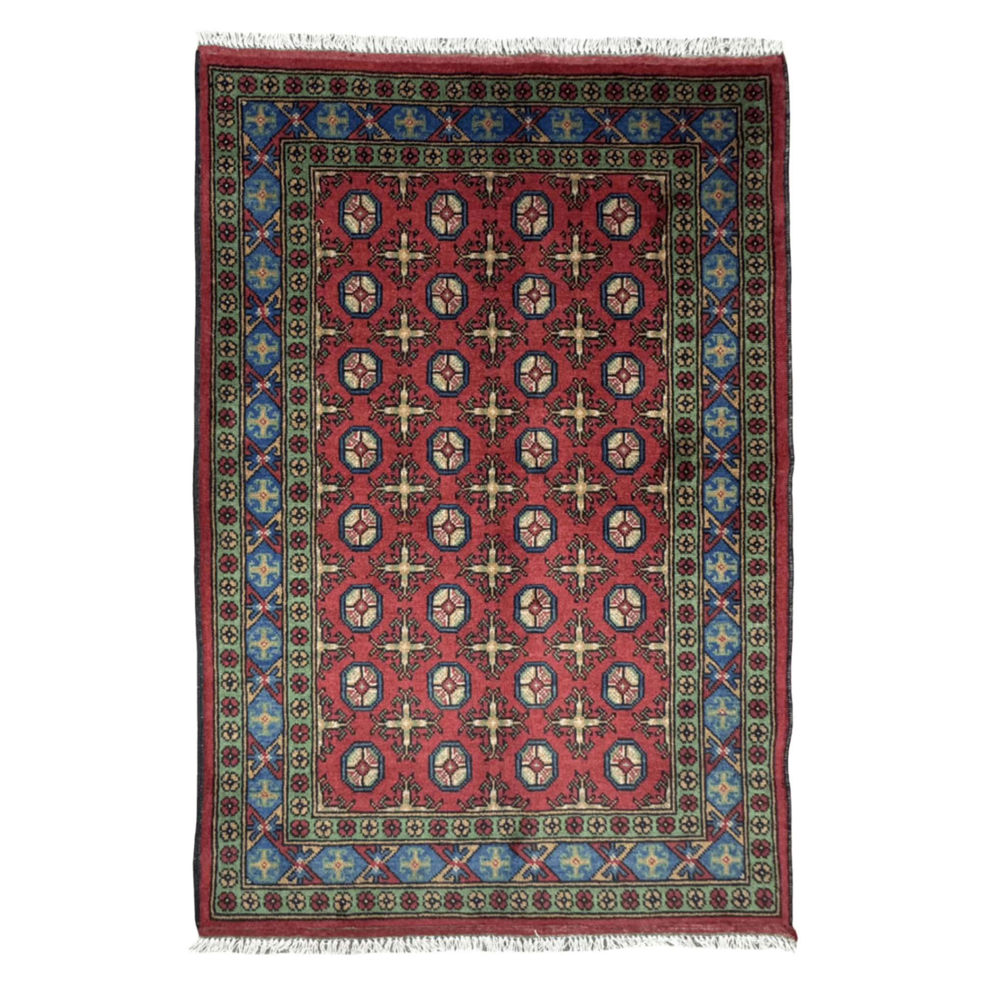 24-179cmx122cm-color-afghan-image-1 179cm x 122cm Hand-Knotted Color Afghan Akche – Wool Rug - Image 1