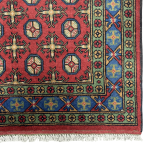 179cm x 122cm Hand-Knotted Color Afghan Akche – Wool Rug - Image 5