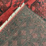 194cm x 155cm Hand-Knotted Red Afghan Akche – Wool Rug - Image 6