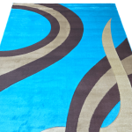 220 x 160cm Turkish Turquoise Modern Machine Made Rug - Image 2