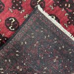 195cm x 97cm Hand-Knotted Red Bokhara Afghan Akche – Wool Rug - Image 6