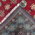 180cm x 126cm Hand-Knotted Color Afghan Akche – Wool Rug - Image 6