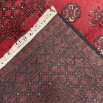 186cm x 99cm Hand-Knotted Red Bokhara Afghan Akche – Wool Rug - Image 6