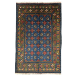180cm x 118cm Hand-Knotted Color Afghan Akche – Wool Rug