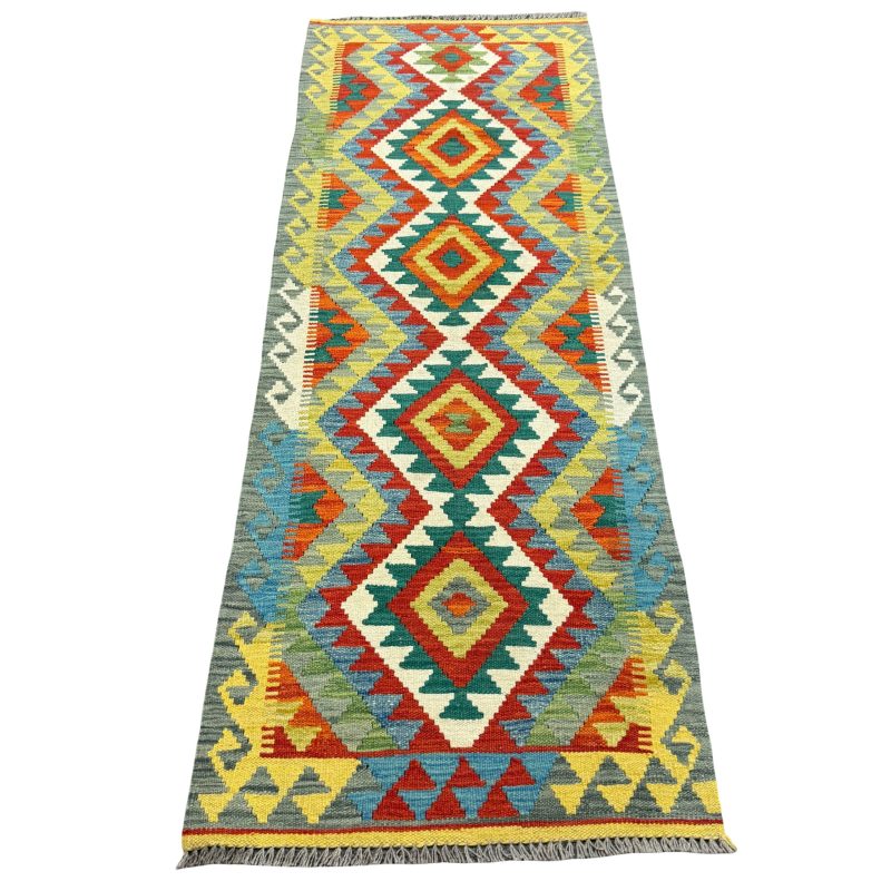 202cm x 76cm Hand-Woven Afghan Kilim – Runner Rug