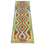 202cm x 76cm Hand-Woven Afghan Kilim Runner Rug - Image 2