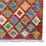 202cm x 77cm Hand-Woven Afghan Kilim – Runner Rug - Image 4