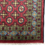 180cm x 114cm Hand-Knotted Color Afghan Akche – Wool Rug - Image 5