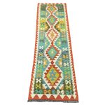 218 x 71cm Hand-Woven Afghan Kilim Runner Rug - Image 2