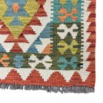 218 x 71cm Hand-Woven Afghan Kilim Runner Rug - Image 4