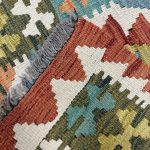 218 x 71cm Hand-Woven Afghan Kilim Runner Rug - Image 5