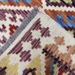 187cm x 82cm Hand-Woven Afghan Kilim – Runner Rug - Image 5
