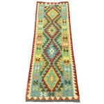 222 x 76cm Hand-Woven Afghan Kilim Runner Rug - Image 2