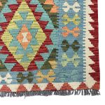 222 x 76cm Hand-Woven Afghan Kilim Runner Rug - Image 4