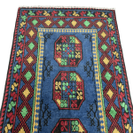 198cm x 97cm Hand-Knotted Color Afghan Akche – Wool Rug - Image 2