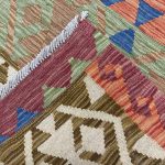 292 x 79cm Hand-Woven Afghan Kilim Runner Rug - Image 5