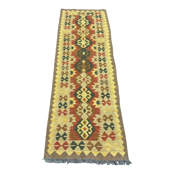 183 x 60cm Hand-Woven Afghan Kilim Runner Rug