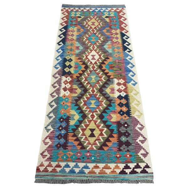 196cm x 85cm Hand-Woven Afghan Kilim – Runner Rug